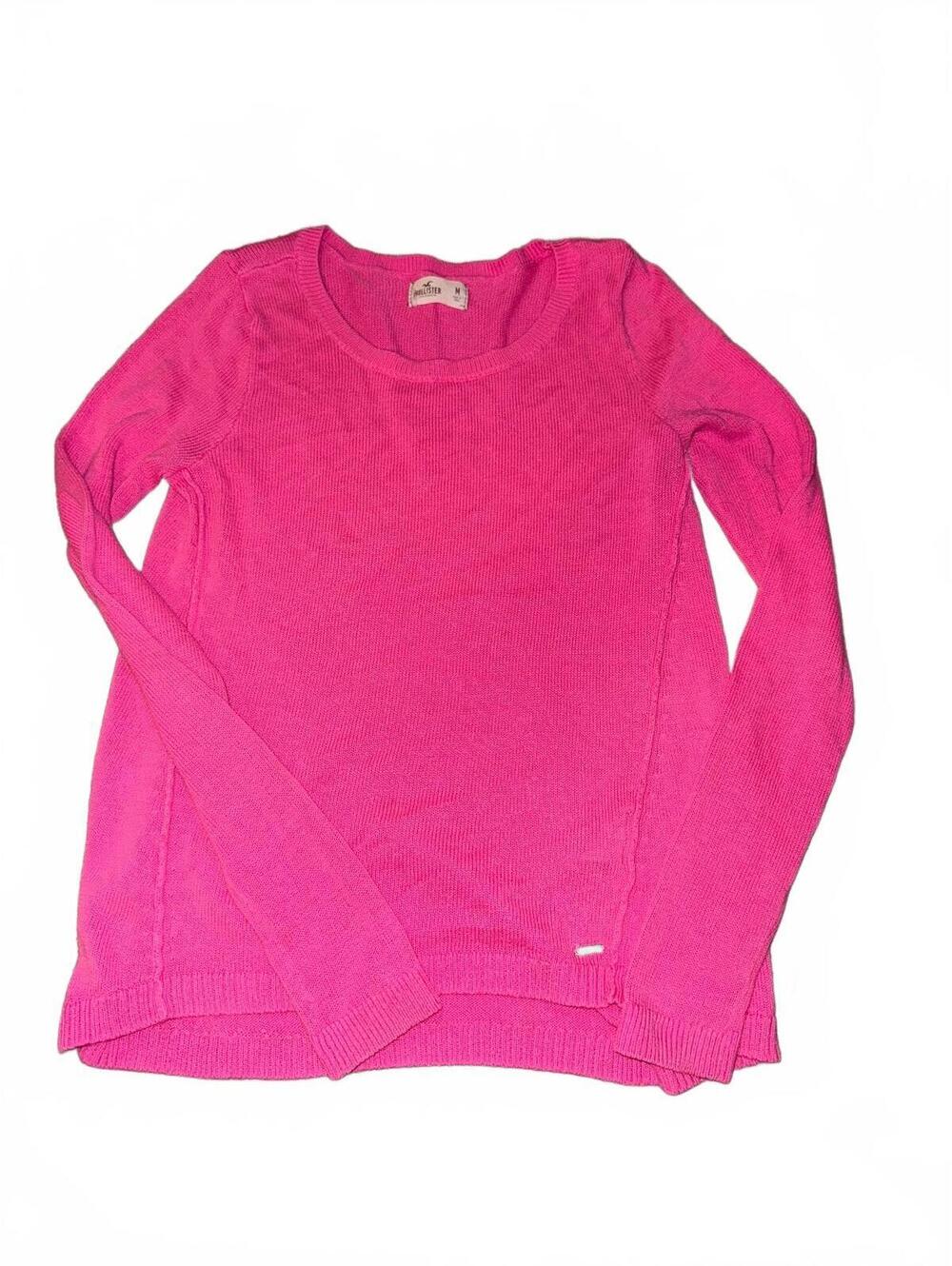 Hollister Women’s Medium Hot Pink Scoop Neck Knit Sweater